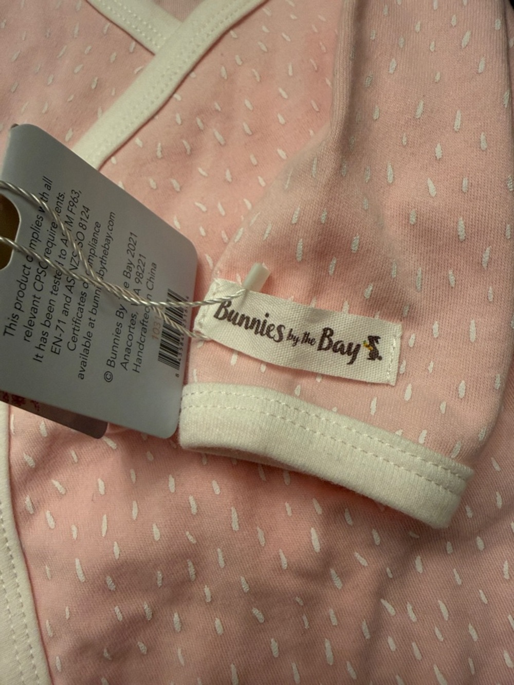 Bunnies by the Bay Pink Kimono-Style Baby Romper with Daisy - Picture 3 of 8